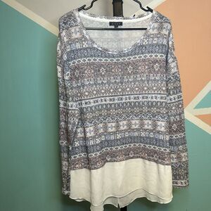Kiara Top Woman's Extra Large Long Sleeve‎ Fair Isle